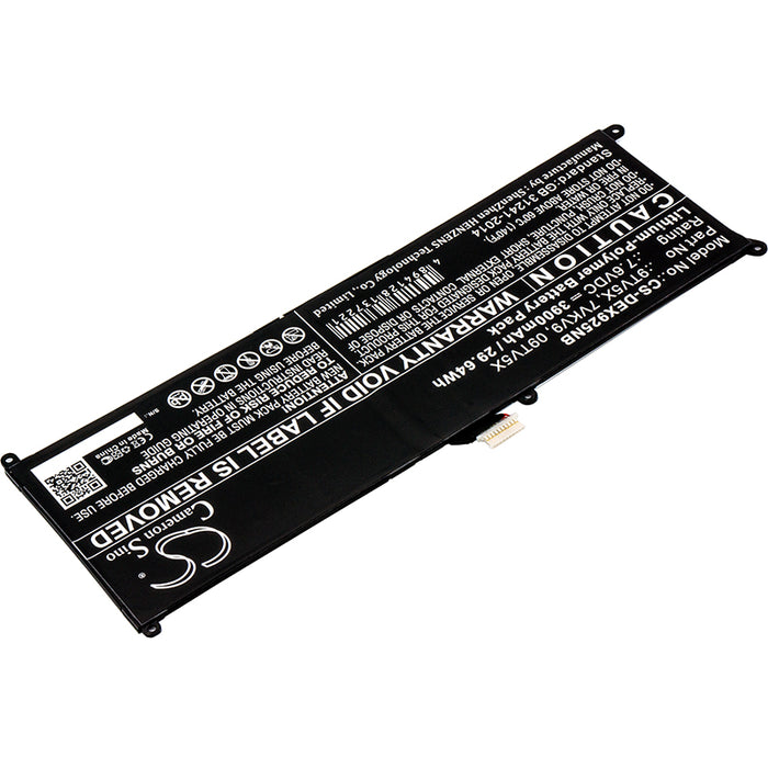 CS-DEX925NB : Battery for DELL XPS 12 9250, Latitude 12 7275, XPS 12-9250-D1508TB and others - Replaces DELL 9TV5X, 7VKV9, 09TV5X and others