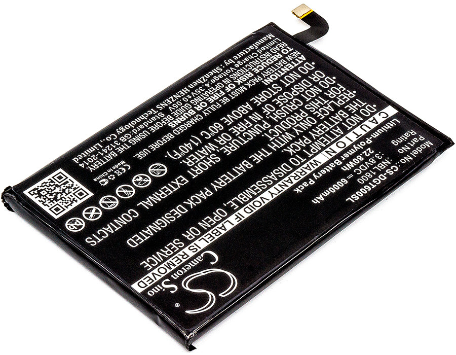 CS-DGT600SL : Battery for Doogee T6, T6 Pro, Homtom HT6 - Replaces Doogee NBL1800, T6