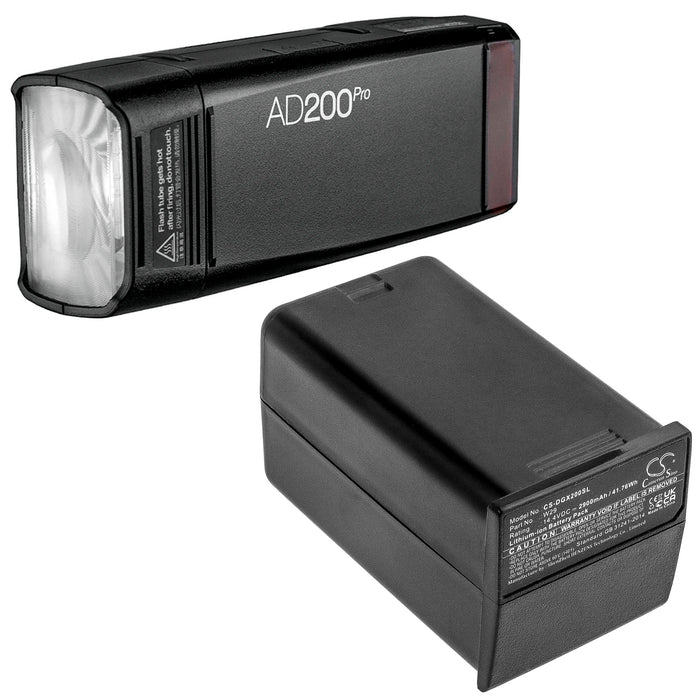 CS-DGX200SL : Battery for GODOX AD200, AD200 Pro - Replaces GODOX W29