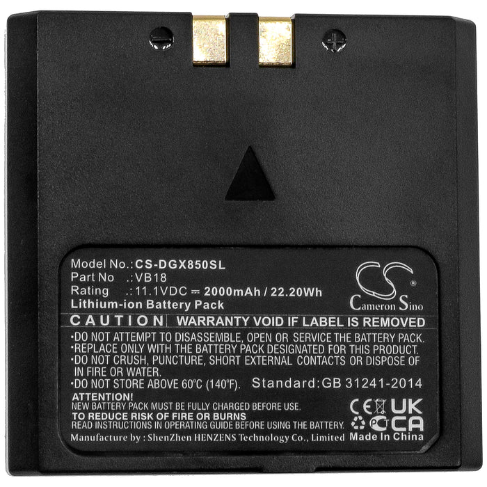 CS-DGX850SL : Battery for Flashpoint Zoom Li-on Flash, VB-18, Zoom Li-on R2 TTL - Replaces Flashpoint FPLFSMZLRB