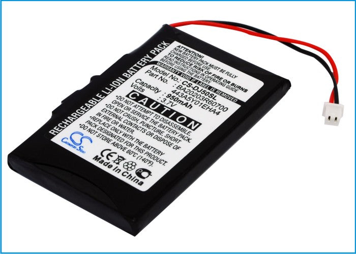 CS-DJ50SL : Battery for DELL Jukebox DJ 5GB, Jukebox HVD3T - Replaces DELL BA20203R60700, 443A5Y01EHA4