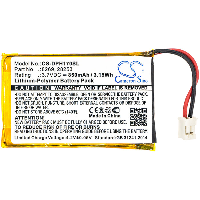 CS-DPH170SL : Battery for Marmitek DoorPhone 170, 210, VDP210BP - Replaces Marmitek 8269, 28253