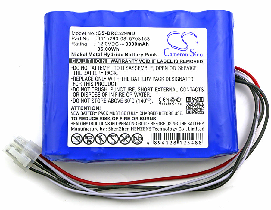 CS-DRC529MD : Battery for Drager Carina NIV Ventilator, Carina, Respirateur Carina and others - Replaces Drager 5703153, 8415290-08, 5703153-05 and others