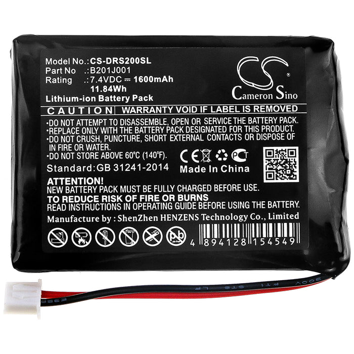 CS-DRS200SL : Battery for Deviser DS2000, DS2000A, DS2000B and others - Replaces Deviser B201J001