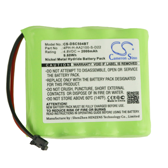 CS-DSC504BT : Battery for ADT Wireless Color Touchscreen Keypad - Replaces DSC 4PH-H-AA2100-S-D22, 17000153, DSC-BATT2148V