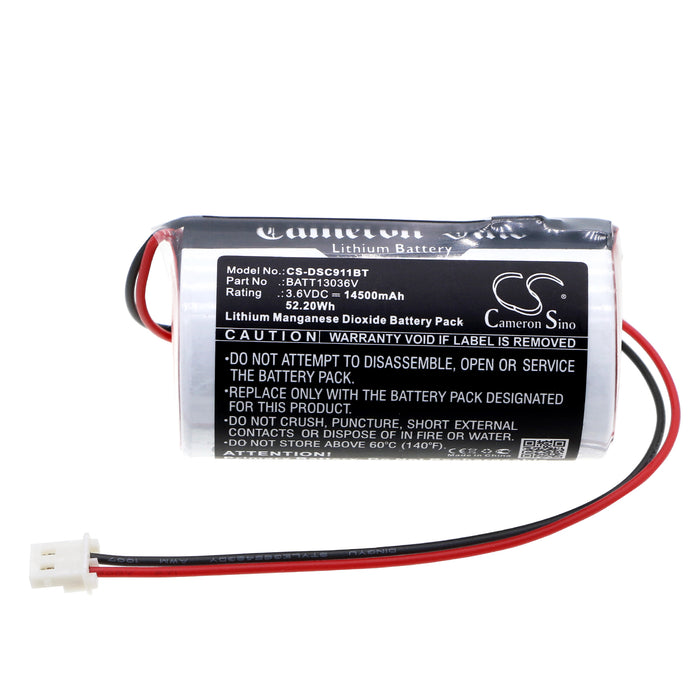 CS-DSC911BT : Battery for DSC PowerG PG9911 Siren, PowerG PG9911, PGX901 and others - Replaces DSC BATT13036V, BATT-PGX901, BATT-PGX911