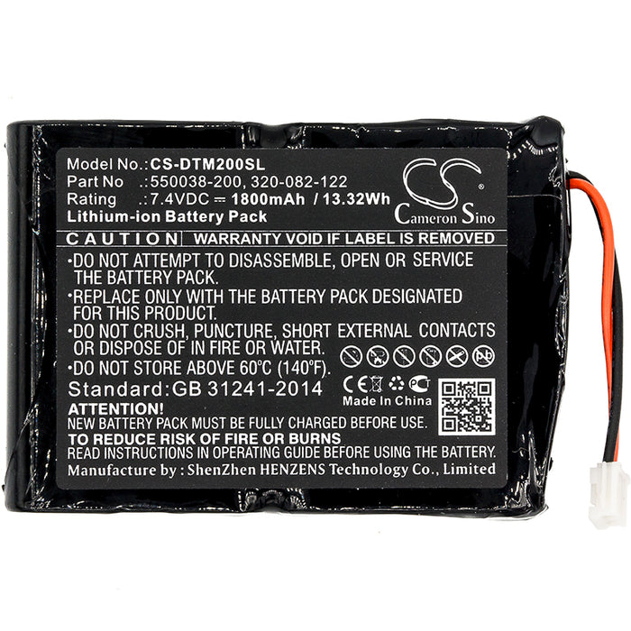 CS-DTM200SL : Battery for ONeil MF2te - Replaces ONeil 550038-200, 320-082-122, 550038-201