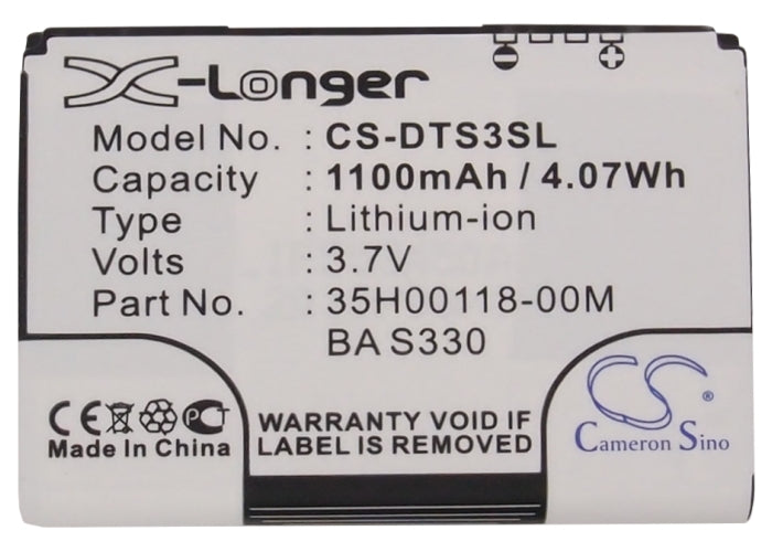 CS-DTS3SL : Battery for O2 XDA Guide - Replaces O2 JADE160, 35H00118-00M, BA S330