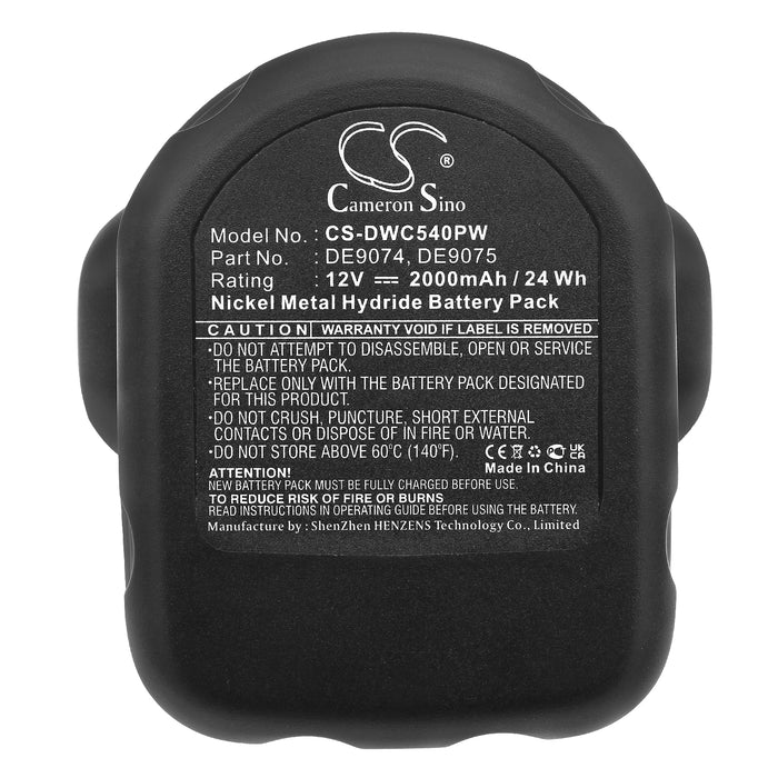 CS-DWC540PW : Battery for DeWalt 152250-27, 2802, 2802K and others - Replaces DeWalt DC9071, DE9037, DE9074 and others