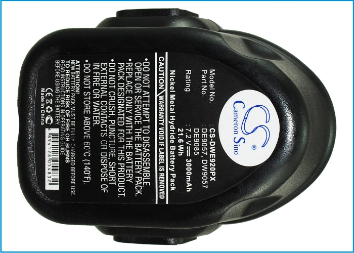 CS-DWE920PX : Battery for DeWalt DW920K, DW920K2, DW920K-2 and others - Replaces DeWalt DE9057, DE9085, DW9057 and others