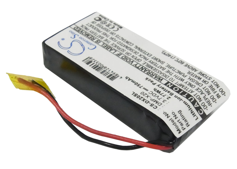 CS-DX20SL : Battery for Gateway DMP-X20 MP3 player - Replaces Gateway DMP-X20