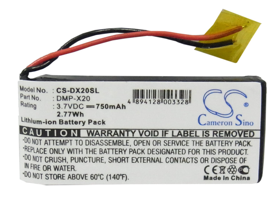 CS-DX20SL : Battery for Gateway DMP-X20 MP3 player - Replaces Gateway DMP-X20