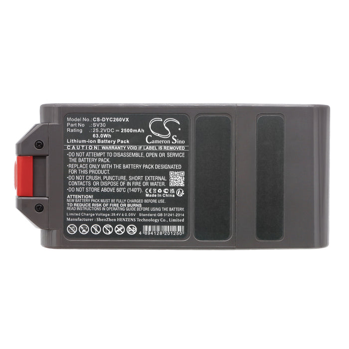 CS-DYC260VX : Battery for Dyson V12 SV20, SV26, SV30 and others - Replaces Dyson SV30, 394167-1, 386706-85 and others