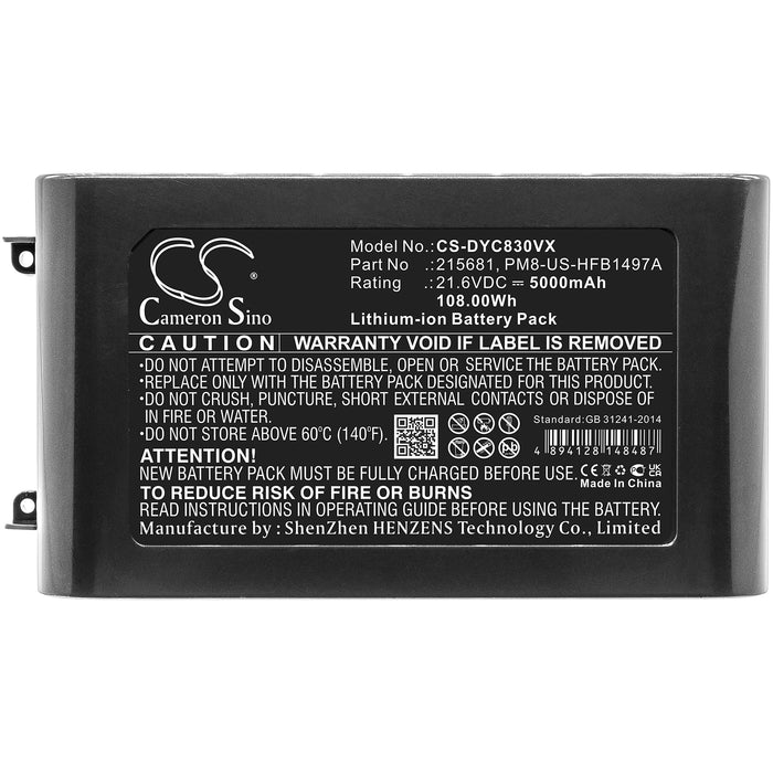 CS-DYC830VX : Battery for Dyson V8, V8 Animal, V8 Absolute and others - Replaces Dyson 215681, PM8-US-HFB1497A, PU2-JP-HFA4456A and others