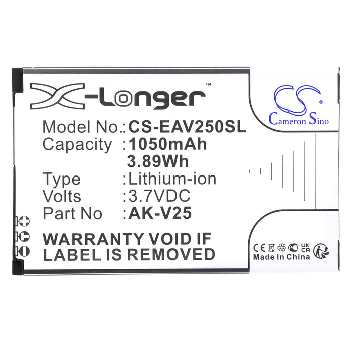 CS-EAV250SL : Battery for Emporia Pure, V25, V25_001 and others - Replaces Emporia AK-V25, AK-V25 (V2.0)