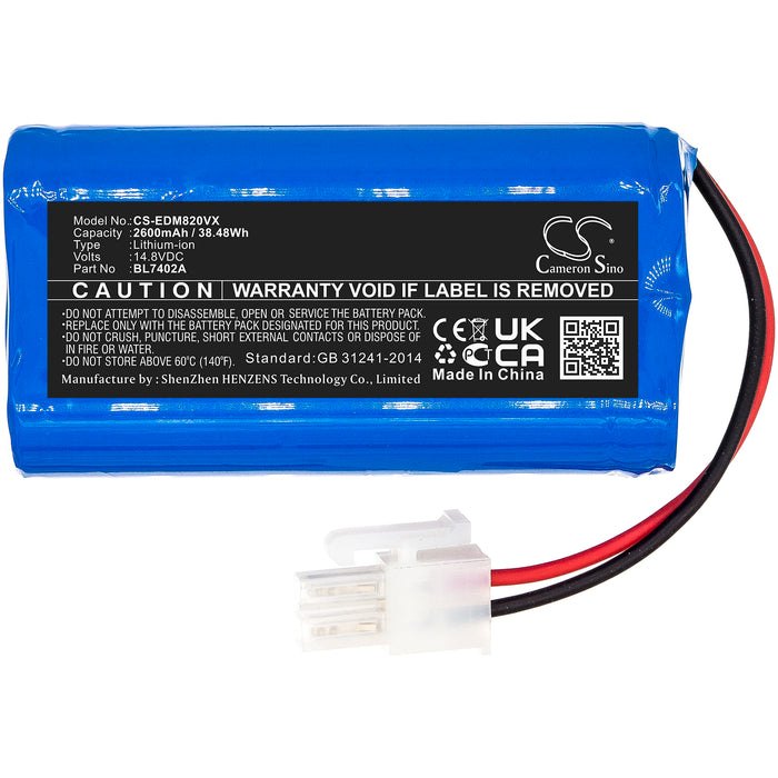 CS-EDM820VX : Battery for TESLA RoboStar T50, RoboStar T60, RoboStar T80 Pro - Replaces Ecovacs UR18650ZT-4S1P-AAF, BL7402A, INR18650-M26-4S1P and others