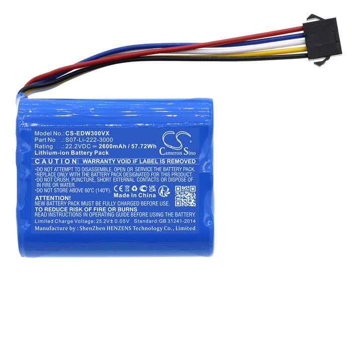 CS-EDW300VX : Battery for Ecovacs Winbot X, WA30, WA50 and others - Replaces Ecovacs S07-Li-222-3000, 10002221