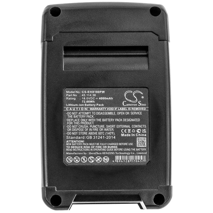 CS-EHX180PW : Battery for Kraftixx KX-RS 18 Li Solo, KX-AHS 1858 Li Solo, KX-AKS 1825 Li Solo and others - Replaces Kraftixx 4514071, 4514072