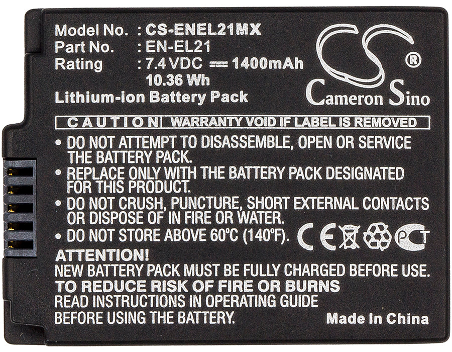 CS-ENEL21MX : Battery for Nikon 1 V2 - Replaces Nikon EN-EL21