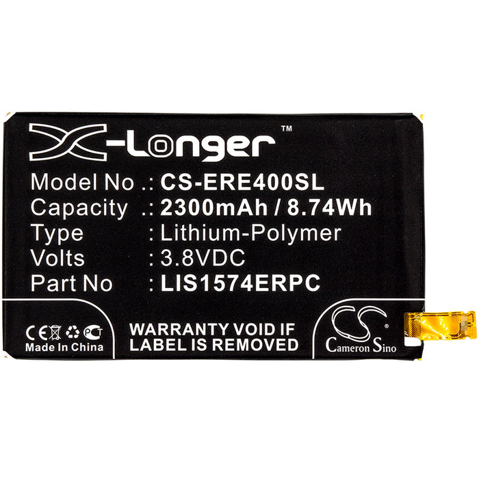 CS-ERE400SL : Battery for Sony Ericsson Xperia E4, Xperia E4g, Xperia E4 Dual and others - Replaces Sony Ericsson LIS1574ERPC, 1288-1798
