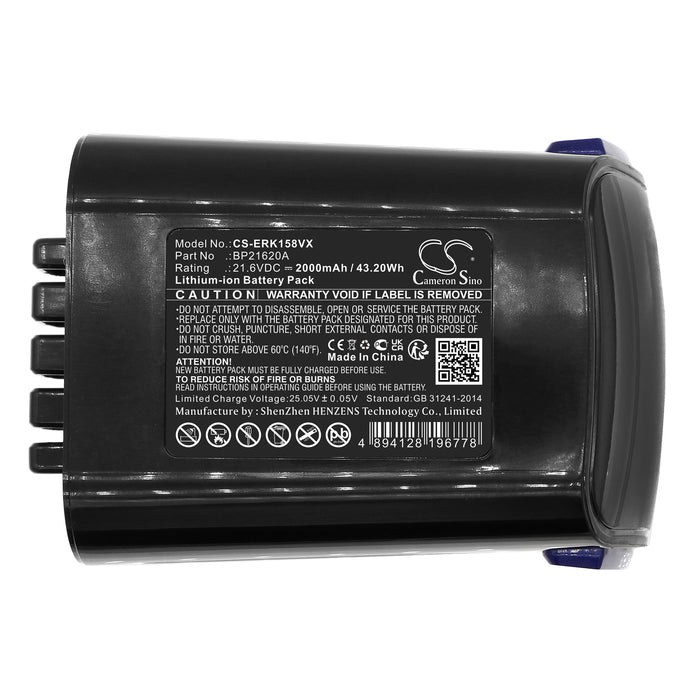 CS-ERK158VX : Battery for Media V1, P3, P5S and others - Replaces Eureka BP21620A, BP21620D, BP21620DS