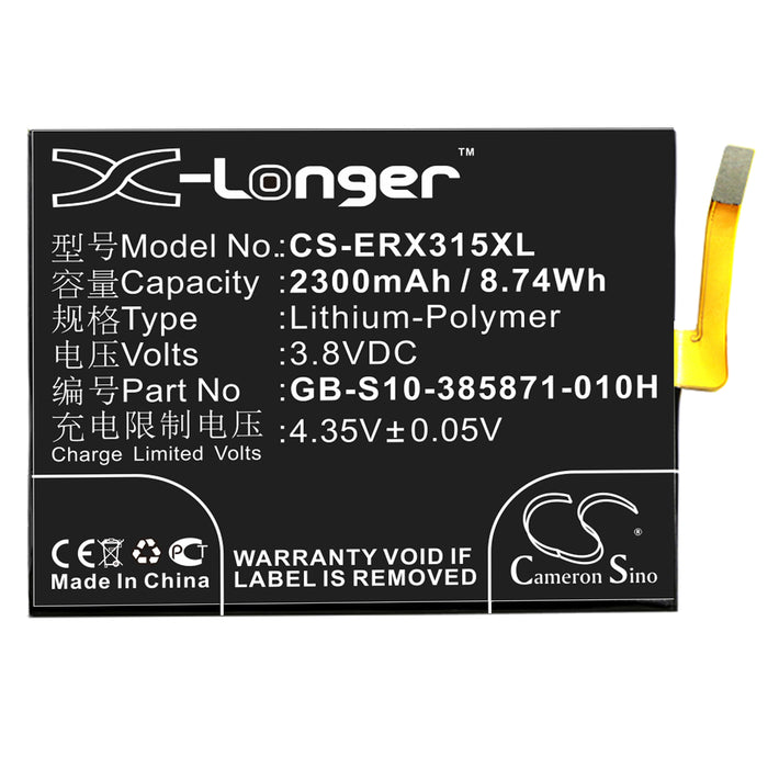 CS-ERX315XL : Battery for Sony Xperia XA, Xperia XA LTE, F3116 and others - Replaces Sony GB-S10-385871-010H