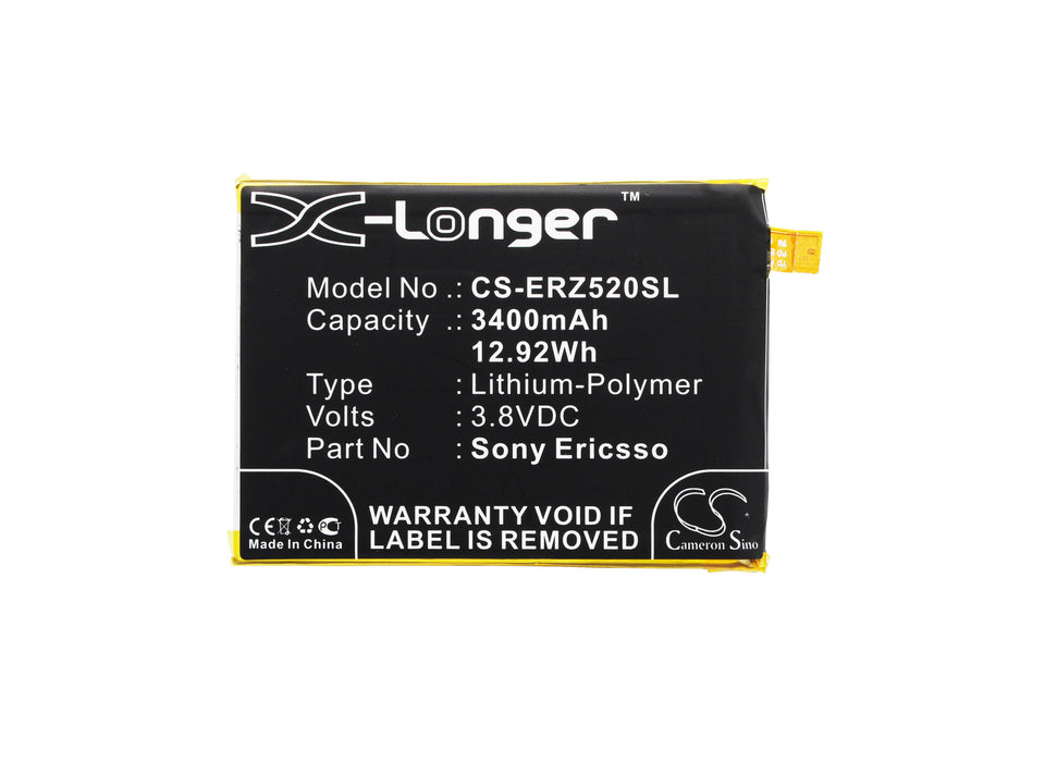 CS-ERZ520SL : Battery for Sony Xperia Z5 Premium, Xperia Z5 Premium Dual, E6853 and others - Replaces Sony LIS1605ERPC, 1296-2635