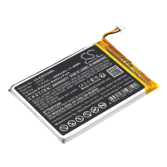 CS-ESD220BL : Battery for Eservice Smart D220 - Replaces Eservice IS707, 1ICP5/55/75