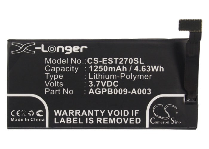 CS-EST270SL : Battery for Sony Xperia ST27, ST27i, Lotus and others - Replaces Sony AGPB009-A003, 1255-9147.1