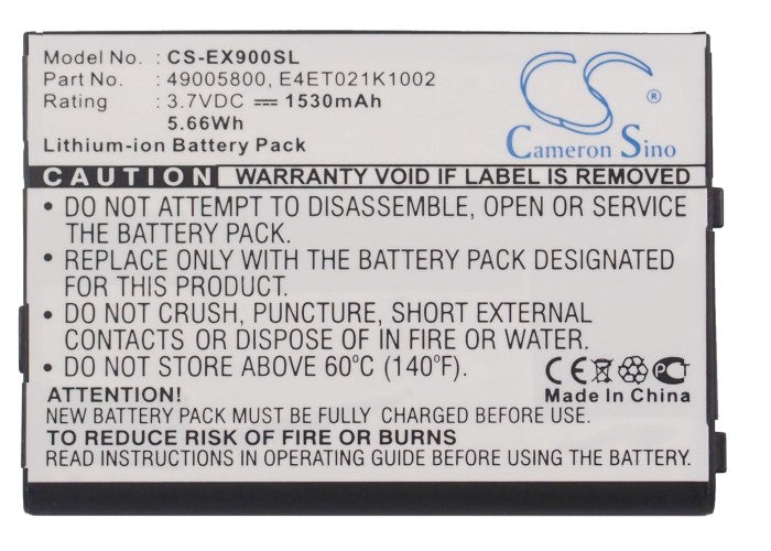 CS-EX900SL : Battery for Acer Tempo DX900 - Replaces Acer 49005800, E4ET021K1002