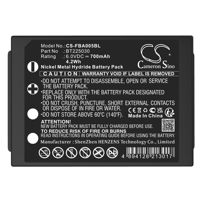 CS-FBA005BL : 6.0v NiMH battery for HBC, replaces BT205030 BT225030 BATT/114046-O