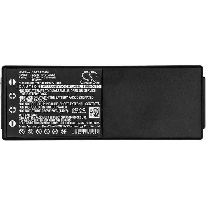 CS-FBA210BL : 6.0v 2000mAh NiMH battery for HBC, replaces BA210, BA213020, BA214060 & others