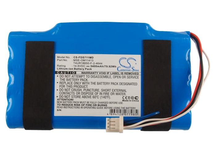 CS-FDS711MD : Battery for Fukuda Denshi DS7100, Denshi DS-7100 - Replaces Fukuda T4UR18650-F-2-4644, MSE-OM11413