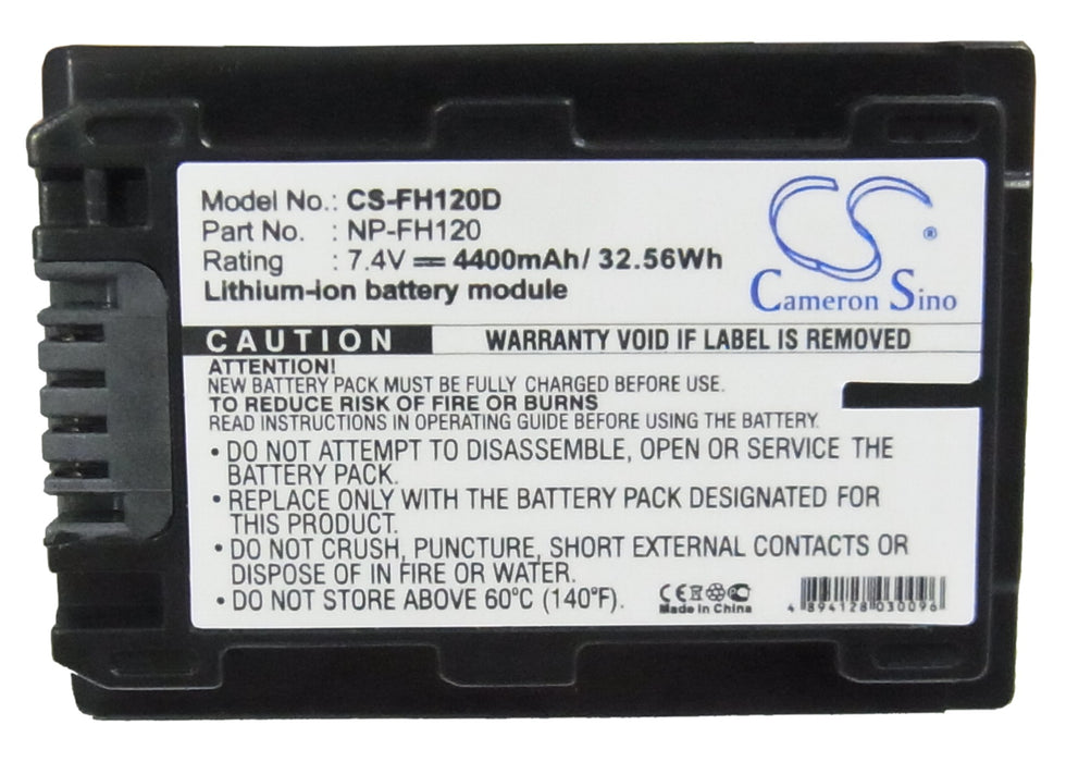 CS-FH120D : Battery for Sony DCR-DVD908E, DCR-HC47, HDR-HC7E and others - Replaces Sony NP-FH120