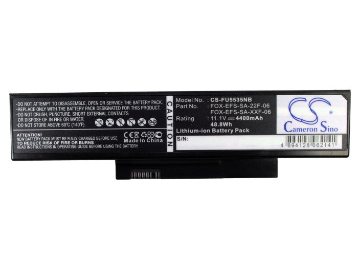 CS-FU5535NB : Battery for Fujitsu Fujitsu Esprimo Mobile V5515, Esprimo Mobile V5535, Esprimo Mobile V5555 and others - Replaces Fujitsu FOX-EFS-SA-22F-06, FOX-EFS-SA-XXF-06, S26391-F6120-L470 and others