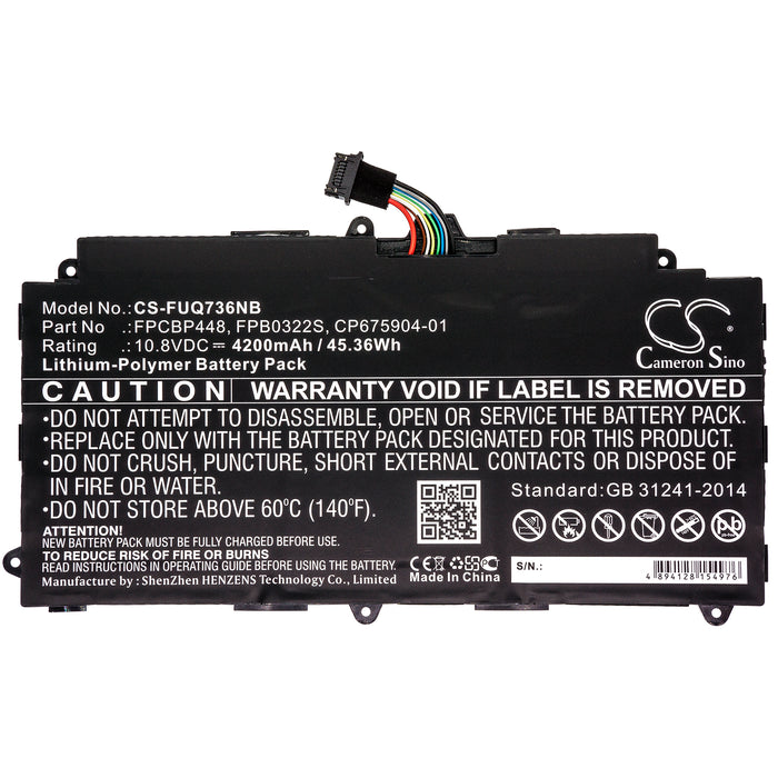 CS-FUQ736NB : Battery for Fujitsu Stylistic Q737, Stylistic Q775, Stylistic Q736 - Replaces Fujitsu FPCBP448, CP675904-01, FPB0322S