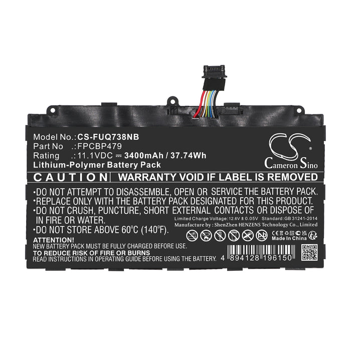 CS-FUQ738NB : Battery for Fujitsu Stylistic Q665, Stylistic Q739, Stylistic Q738 and others - Replaces Fujitsu CP690859, CP690859-01, CP700540-01 and others