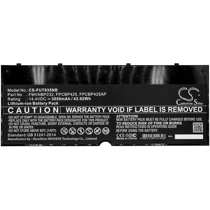 CS-FUT935NB : Battery for Fujitsu LifeBook T935, LifeBook U745, Lifebook T904 and others - Replaces Fujitsu FMVNBP232, FPCBP425, FPCBP425AP and others