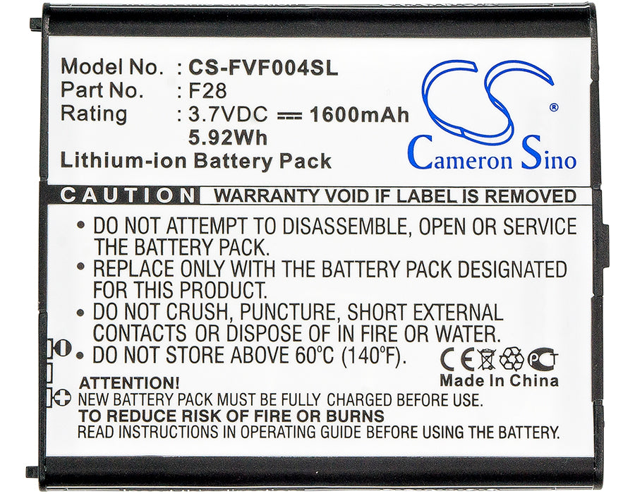 CS-FVF004SL : Battery for Fujitsu Arrows V, F-04E, Arrows V F-04E and others - Replaces Fujitsu F28