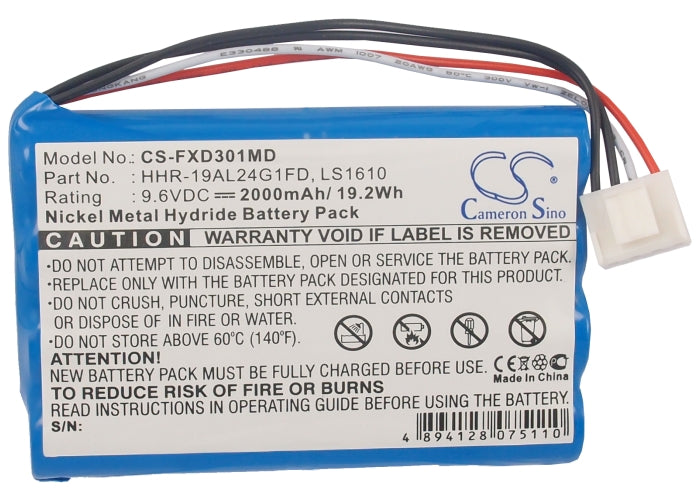 CS-FXD301MD : Battery for Fukuda FX-3010, CardiMax FX-3010 - Replaces Fukuda HHR-19AL24G1FD, LS1610