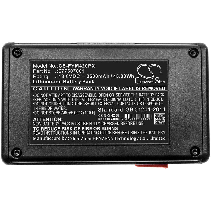 CS-FYM420PX : Battery for Flymo Contour Cordless XT, Easicut 420, Easicut 500 and others - Replaces Flymo 577507001, CCT250-3