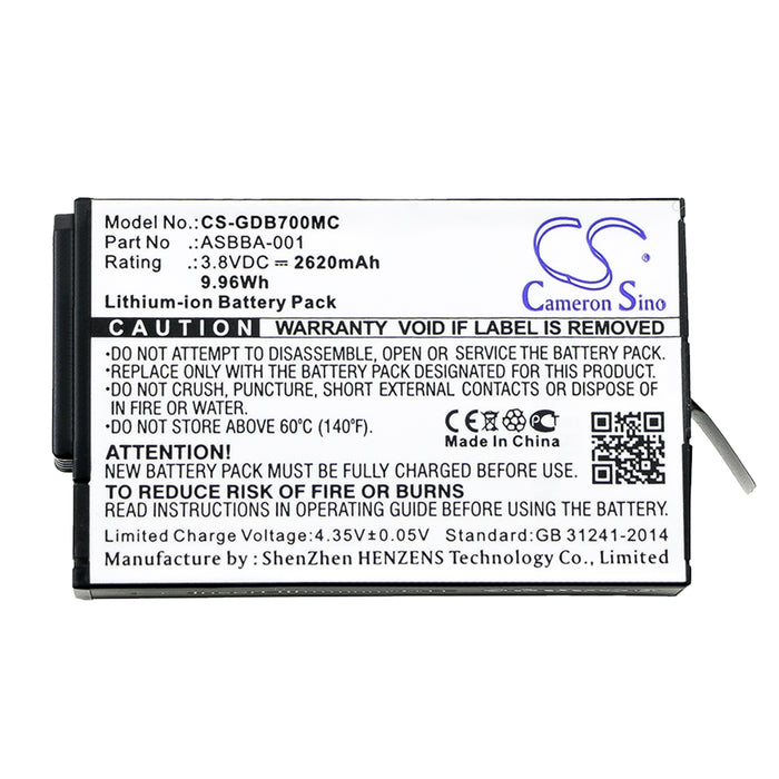 CS-GDB700MC : Battery for Gopro Fusion, Fusion VR 360 - Replaces Gopro ASBBA-001, 601-12862-000, SBDC1B