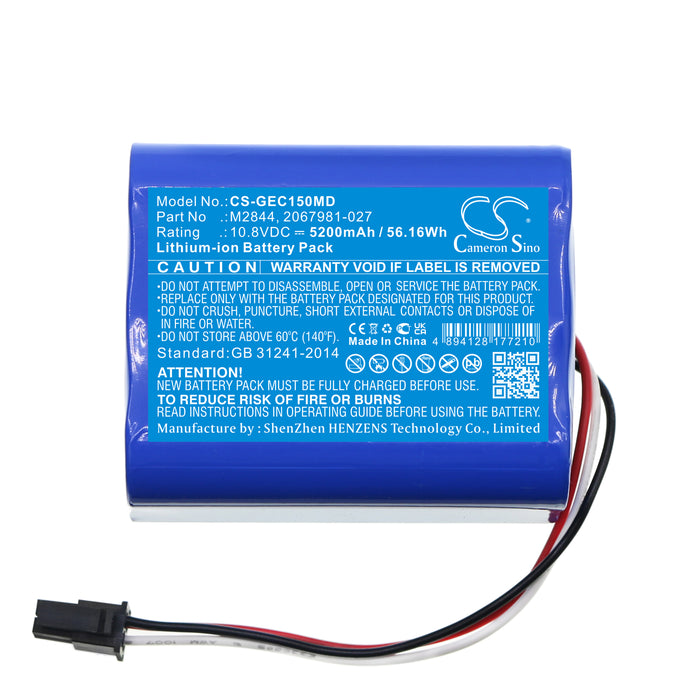 CS-GEC150MD : Battery for GE Moniteur Carescape Dinamap VC150, Carescape VC150 Vital Sign Monitor - Replaces GE 2067981-027, 5835030, M2844 and others