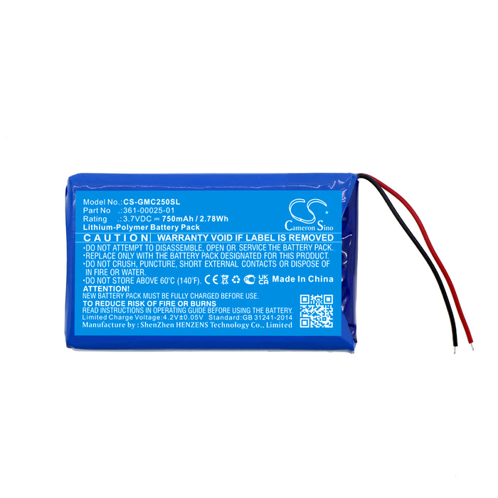 CS-GMC250SL : Battery for Garmin DashCam 25 - Replaces Garmin 361-00025-01