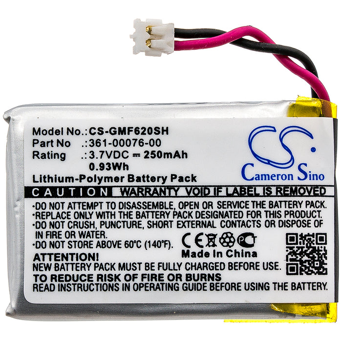 CS-GMF620SH : Battery for Garmin Forerunner 620 - Replaces Garmin 361-00076-00