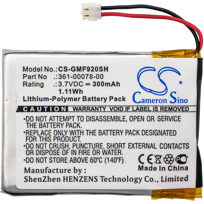 CS-GMF920SH : Battery for Garmin Forerunner 920XT - Replaces Garmin 361-00078-00