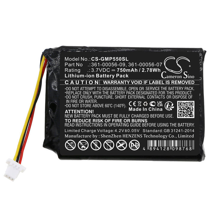 CS-GMP550SL : Battery for Garmin Pro 70 Trashbreaker, Pro 550 Trashbreaker, Pro Trashbreaker and others - Replaces Garmin 361-00056-09, 361-00056-07, 361-00056-15