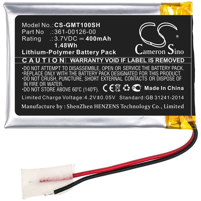 CS-GMT100SH : Battery for Garmin Tactix Delta, 010-02357-00 - Replaces Garmin 361-00126-00