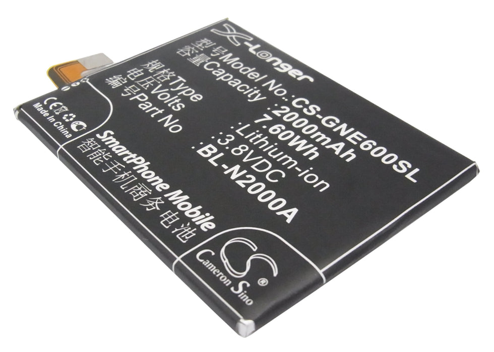 CS-GNE600SL : Battery for GIONEE E6, E6t - Replaces GIONEE BL-N2000A