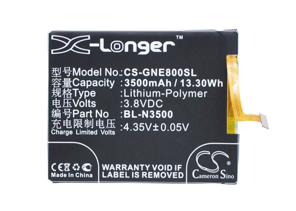 CS-GNE800SL : Battery for GIONEE Elife E8, GN9008 - Replaces GIONEE BL-N3500